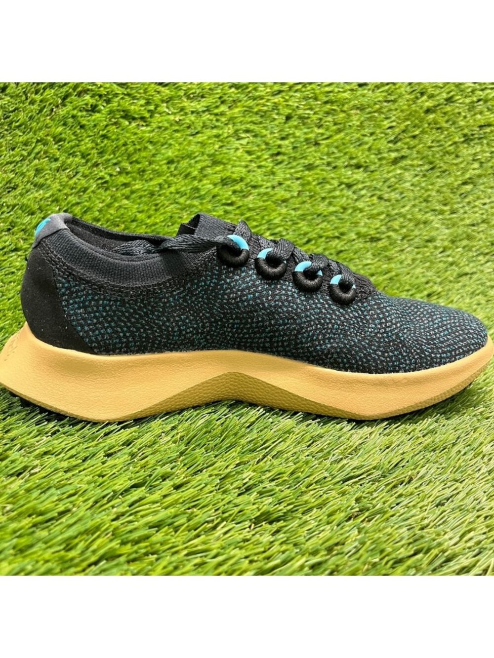 Allbirds Wool Dasher 2 Womens Size 7.5 Black Teal Gum Running Shoes Sneakers - Picture 4 of 10
